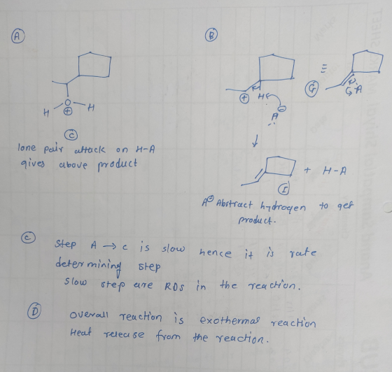 GA HO H lone pair attack on H-A gives above product I + H - A A Abstract hydrogen product. to get hence it is veete Step A c