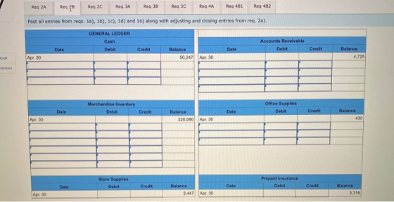Reg 2A Rea te Reg 2C Reg 3A Reg 38 Req3C Reg 4A Req 481 Req 482 Post all entries from regs. 1a), 1b), 1c), 1d) and 1e) along