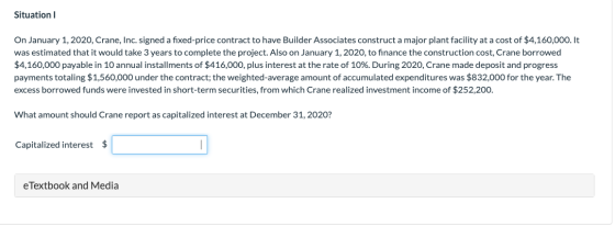 Situation On January 1, 2020, Crane, Inc. signed a fixed-price contract to have Builder Associates construct a major plant fa