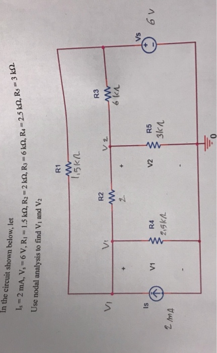 Is = 2 mA , Vs - 6 V , R = 1.5 k 2 , R2 = 2 k - 2 , R3 = 6 k 2 , Re - 2.5 k 2 , Rs = 3 k12 . In the circuit shown below, let
