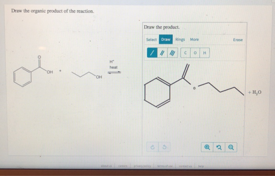 Draw the organic product of the reaction. Draw the product. Draw Rings More Erase coH + HO 2 a