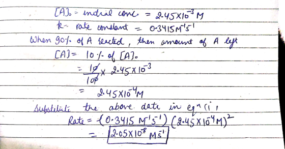 LAJ mtral cen- 9.4SXIO M 2fate cesland ০-3५|SMs When gof. ot A actid, then amount A tt CA) 10/- [A lop .45X104M supstilal th