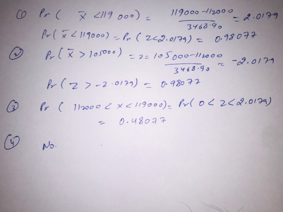 o Pr ( x 2119 000) = 119000 - 11.2000 - 2.0129 3468.90 P & 2119000) apr ( 242.0179) = 0.980 Arc > losooo) =2= 10 sooor/12000