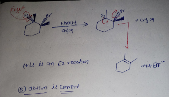 Choo + CH₃ on doc Choy this is an E2 reaction +Ng Br • Obtim es correct