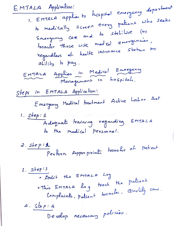 EMTALA Appliaian EMTALA app 1. le. ho ta eme EMTALA Apzlis In Me^E tanmant n hospital, Steps in EMTALA Applicahon I. S/ep: 1 3. Step :3 Adlit the EMTALA Lo atsnH De velop nece Po