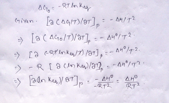 AGE-RT los keg Given. [a CAGIT) /at] = - AMIT? => [a (Ago/T)/dt), - - 44°/T2. » [a GRX bon Kea (7) 127] =- A4/72. 5) - R [ a