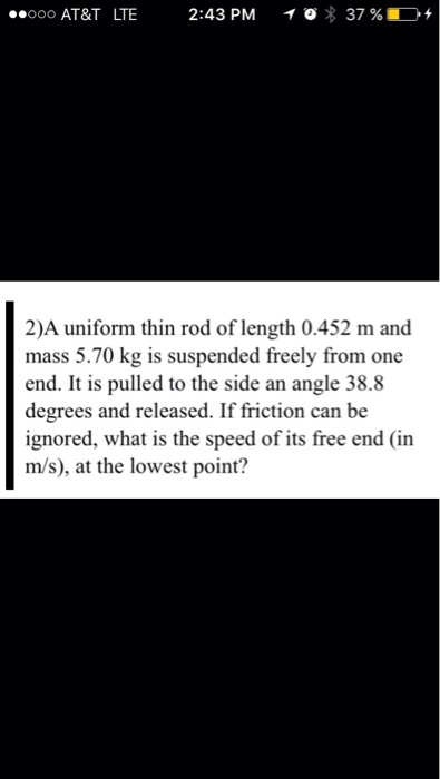 2:43 PM o 37 BD ooooo AT&T LTE 2)A uniform thin ro