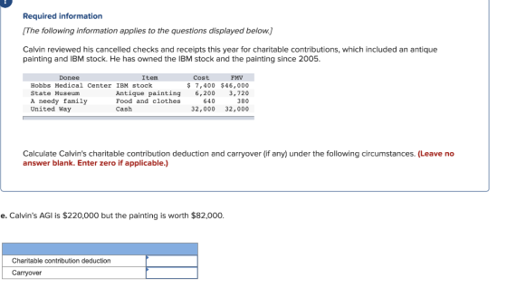 Required information [The following information applies to the questions displayed below.) Calvin reviewed his cancelled chec