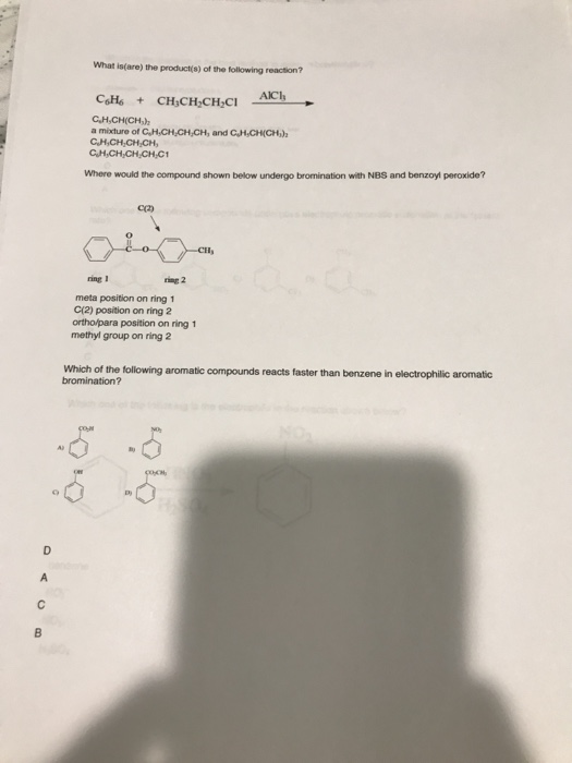 What isare) the product(s) of the following reaction? CH + CHECH,CH,CI Alch CH,CH(CH, a mixture of C.H.CH.CH,CH, and CH.CH(CH