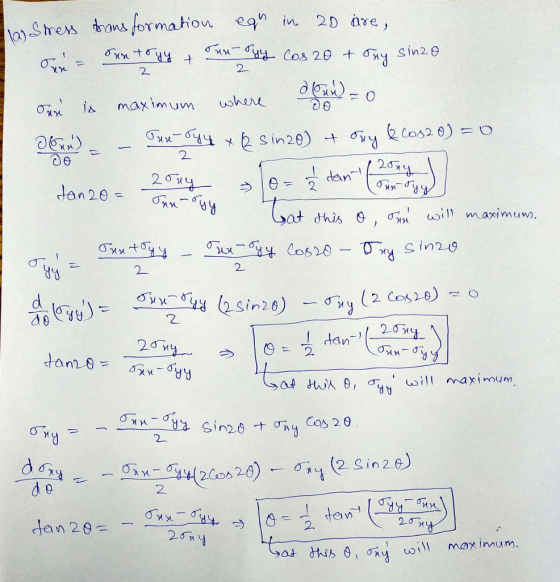 wow as formto a in 2D are, 2 OFx maximum when 267 an 20 2 ds 2 20 x I dan M U 下-.gx2g4(2Cos20) ← ơ,y (? sin 2 e) 2.