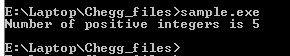 Laptop\Chegg filessample.exe Number of positive integers is 5 NLaptop Chegg files)