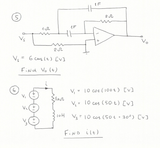 2.ท. V. 2 R V10 cos (10ot) v] Vi V10 cos (50 t) Ev] FiND )