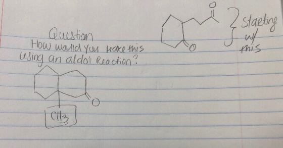 2 starting Question How would you make this using an aldot Reaction? this Tel /
