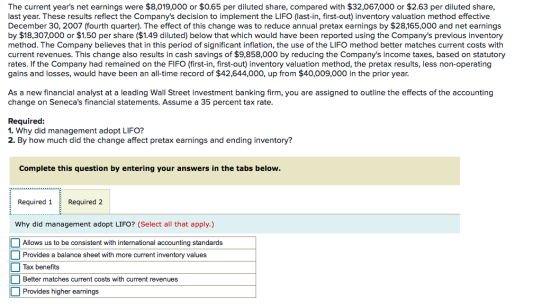 The current years net earnings were $8,019,000 or $0.65 per diluted share, compared with $32,067,000 or $2.63 per diluted sh