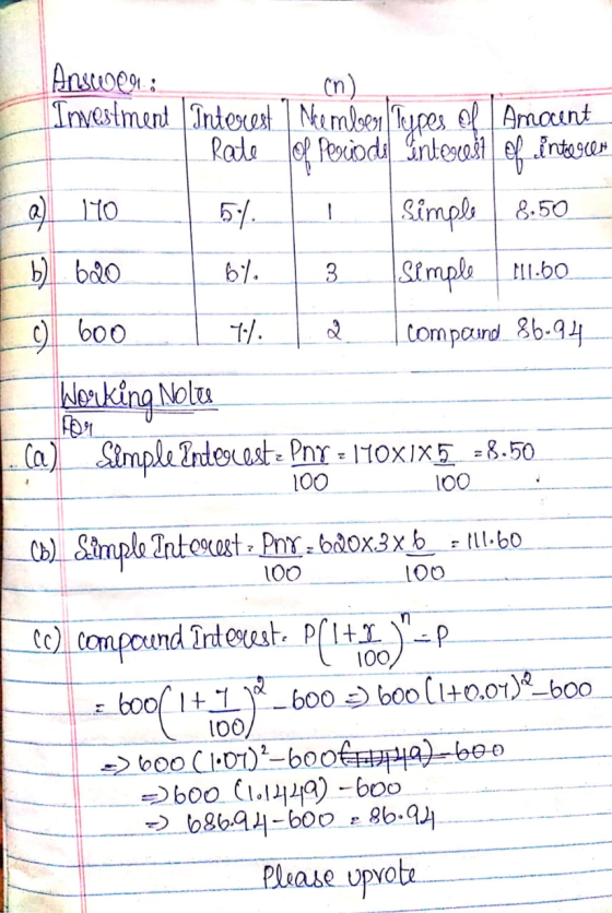 Anscien; Investment Interest | Member Types of Amount Rate of Pescio del Intercedit of intelecom Qlo 5:41 Simple 8.50 b) bdo