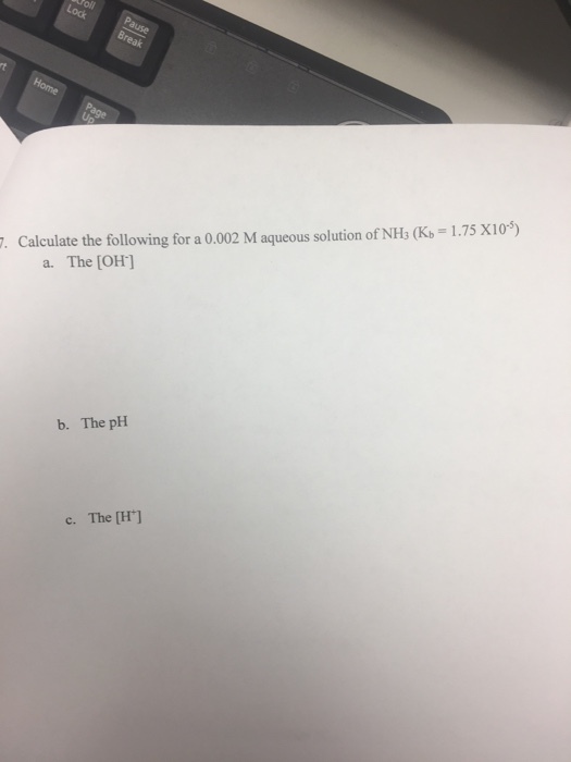 Calculate the following for a 0.002 M aqueous solu