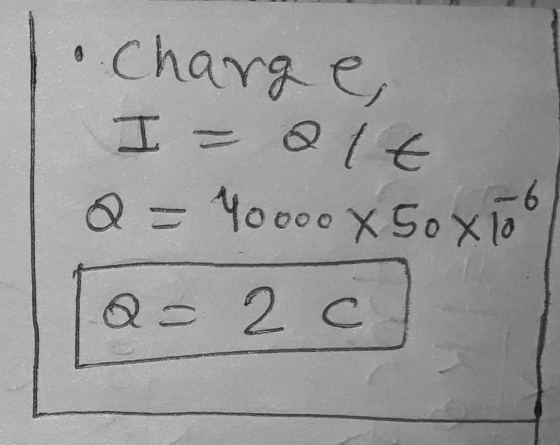 A Lightning Bolt Has A Current Of 40 000 A And Lasts For 50 X 10 6 