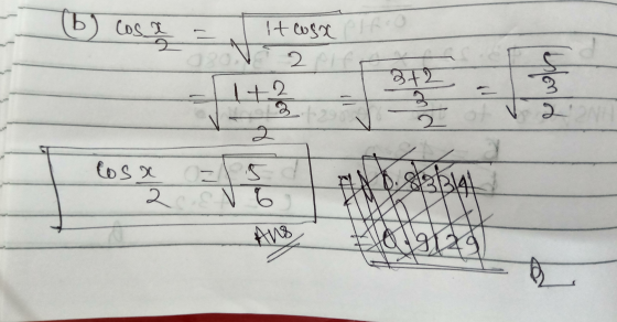 (b) Cos 2 It osa ela 02002- 32 +2 २ 3-1290 ई 2 2 2 Cosa 2 KA V6 AB