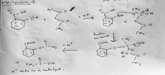 Mechanism, =) o 0 - DA - van + 24 + - on Proton exchange coon coon ht مان 00 (ad 3 CHR-Ć -014 Ht acts as a catalyst,