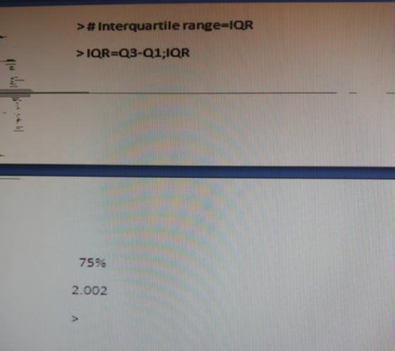 > # Interquarti le rangemIQR 75% 2.002 D.