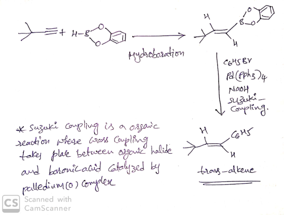 + HB tana-> Hydroboration CGHS BY pa (Pph324 Nach suzuki y Coupling. W Colts * Suzuki coupling is a organic reaction where cr