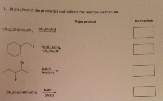 Image for Predict the product(s) and indicate the reaction mechanism. Major Product Mechanism