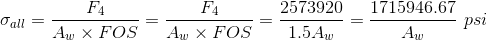1715946.67 _F4F4 Wall Au * FOS Au X FOS 2573920 1.5.Aw -psi