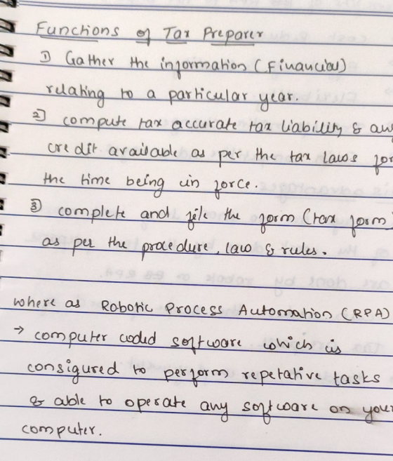 2 - - - . ? Funchons Tax Preparer ] Gather the information Cfinancibu) relating to a particular year in compute tax accurate