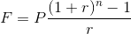 F=p(1+r) – 1