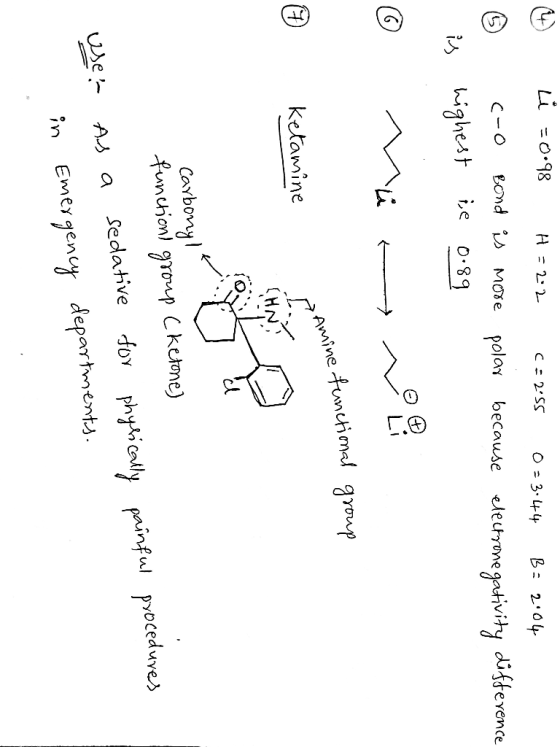 Li =0.98 O = 3.44 B= 2.04 C-0 Bond is MOre polar because electrone gativity difference is highest ie 0.89 Li Amine functional