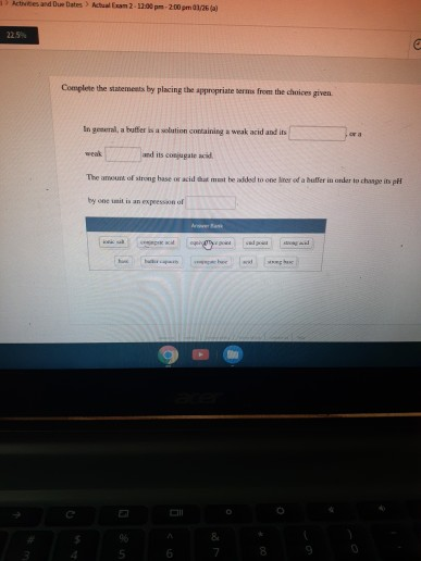 Actes and weates) Actual fan2-11.00-2001/26 Complete the statements by placing the appropriate terms from the choices given I