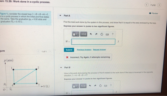 lem 15.39: Work done in a cyclic process. 7 of 8 I Review Figure 1), consider the closed loop 1-2-+3-+4+1. s is a cyclic proc
