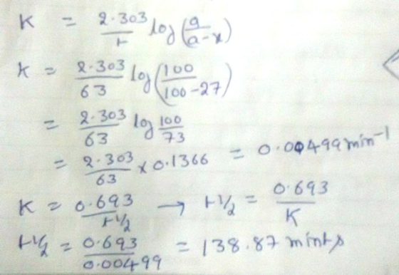K z2 303 2-303 6 3 100-27 lo o 7.3 2-303 2.303 6.3 FtV o 004-92 k ? 0.693