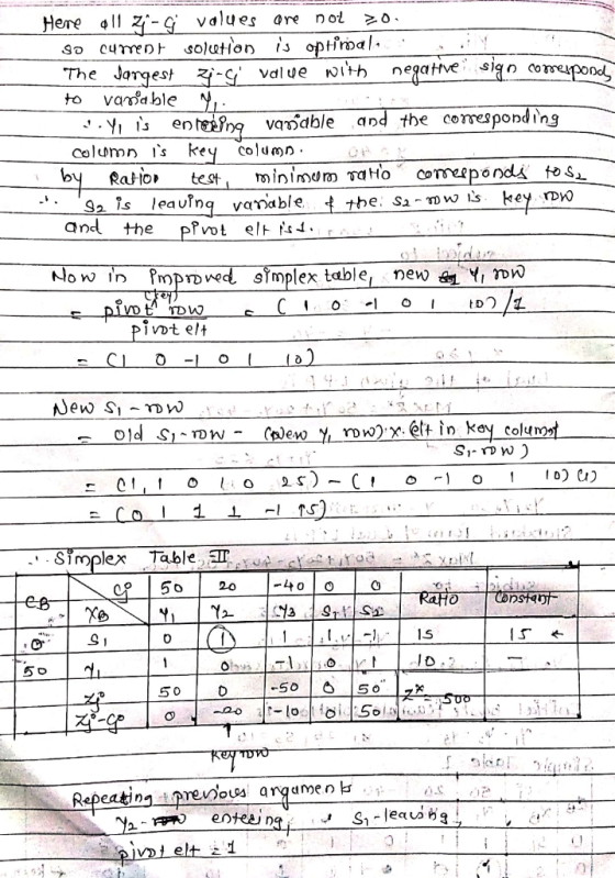 Here ll z- values are nol 0 optoma l. 89 cme D r solution Y, colmn is key colu. is entei?ra vamdble and the comesponding nd