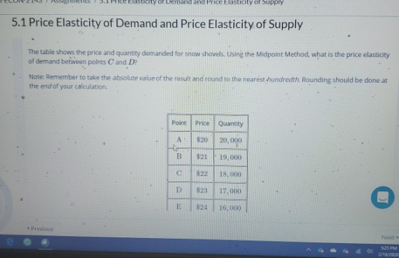 R S E TSUICILY OF Leman and Price Elasticity of supply 5.1 Price Elasticity of Demand and Price Elasticity of Supply The tabl