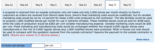 Req A1 Req A2 Req B Reqc Req D Req E1 Req E2 Req F1 Req F2 A proposal is received from an outside contractor who will make an