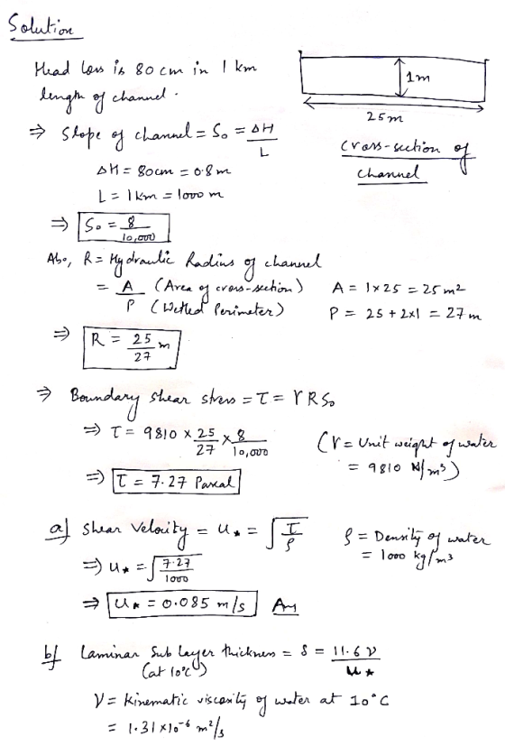 Solution 25m Spe chamaad = S0 - Cros-chorn Channel L =1 km lovo m lo,000 dra adins g channl A CAvea crous-chin P tfnimater) o
