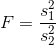 F = \frac{s_{1}^{2}}{s_{2}^{2}}