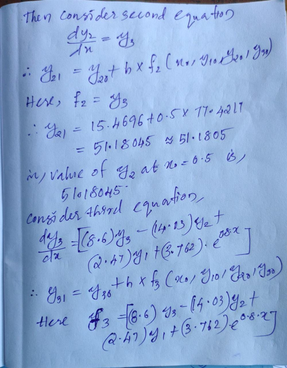 Then consider second equation dy an Jest bx fz (vo, To G. 19) (1.20 Here, ₂ - G equation, 9x) = 15.4696+0-5X 17.40 11 51.18 0