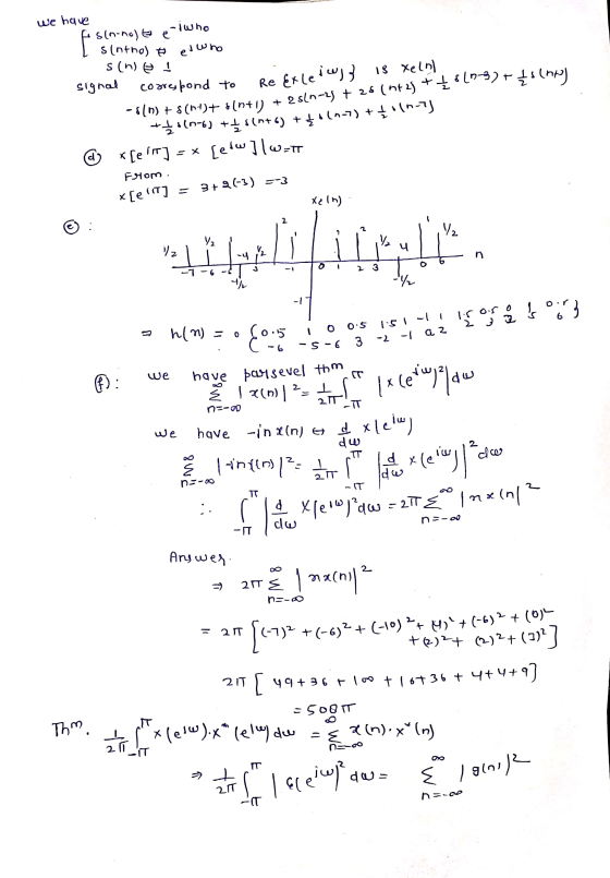 2 sln-25 + 26 int3y +46(+shp) we have sin-noge eiwno بل slotho) e ev who sin) signal correspond to - (b) + $ (b)+ + (b+ 1) Re