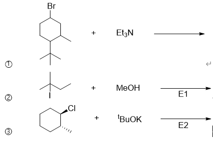Br + Et3N + + MeOH E1 CI + BUOK E2