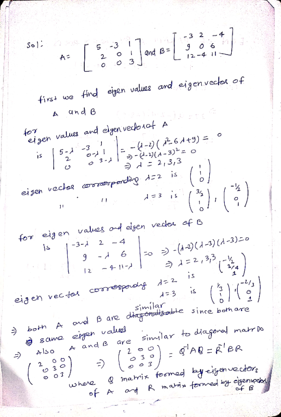 soli A LĪ - 3 2 - 4 o i Land Bag 06 2 and 12-4 100 3J. L 12-4 11 first we find eigen values and eigen vector of (27 eigen val