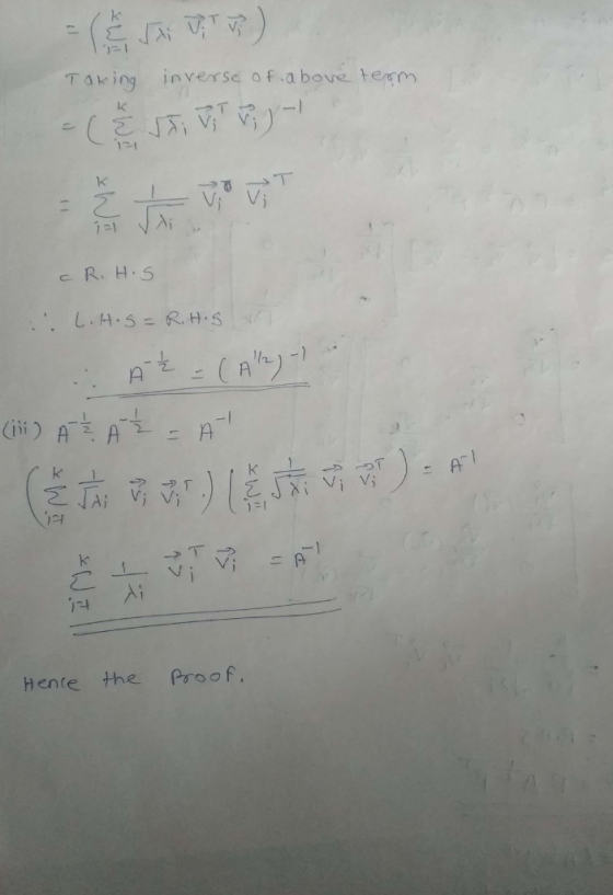 Taing inverse of a bove te 乙 し , J Ai Vi V !쳐 Hente the Proof.