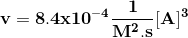 v = 8.4x10-4- [A] 3 M2.s