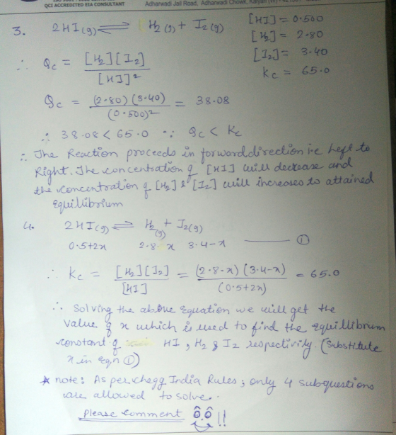 QCI ACCREDITED EIA CONSULTANT Adharwadi Jail Road, Adharwadi Chowk [1.]s 3.to kc = 65.0 Qc (2-80)Cs-40) 38-08 = : Jha Reuction pceedt in tor wareldsection re ky to qui labsium L1. 2(3) 0.5+2 2. 3.4-21 2-y-n)(34-n) C0 5+2) 65.0 .Sol vthg the, ak eue quatien we uiu get tte tenstant 090 ae alloweol to solve Please Comment 66