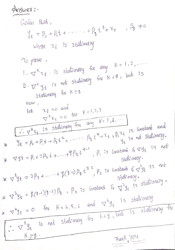 Answer :- Given that, fiy to Yote = Be +34 + ......+By++X where 24 98 stationery To prove , 1.OK24. is staticasy for any k =