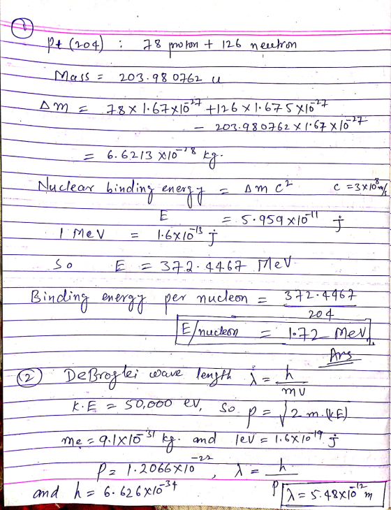 p(704) 78 proton + 126 neutron Mass = 203.980762 u Am F 7.8 X 1.67x10 +12641-675x1527 203.980762 x 1.67 x 10 -27 6.6.213 x 10