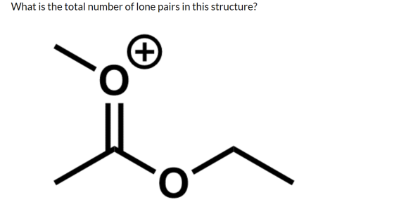 What is the total number of lone pairs in this structure? +