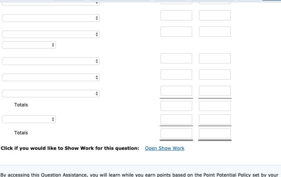 Totals Totals Click if you would like to Show Work for this question: Open Show Work By accessing this question Assistance, y