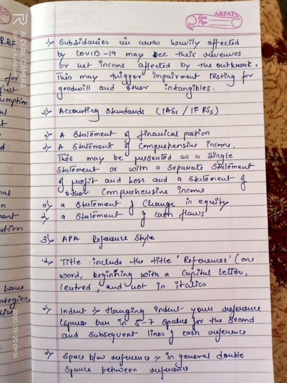 ARFAT Date 1 Page . bee their reveures DUAL CAMERA for other goodwill and sumption cul t ㅏ d be wo - Subsidaries un awas keuv